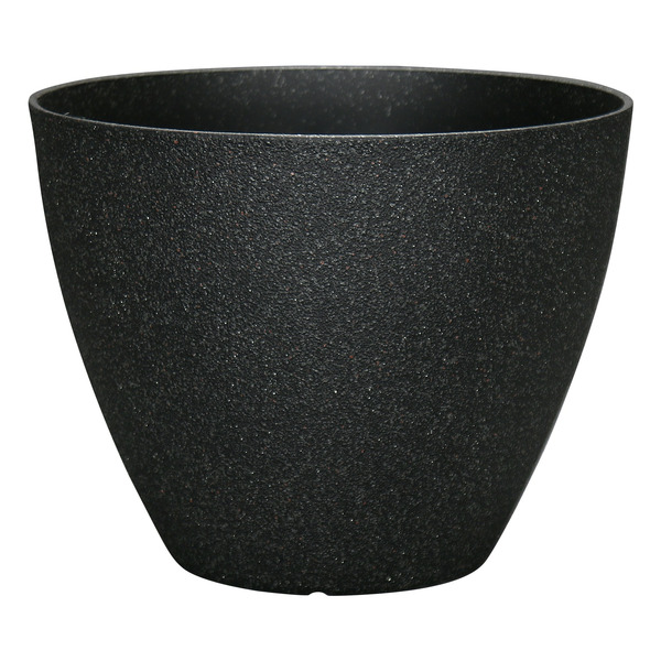 allen + roth 16.37-in W x 16.37-in L x 14.34-in H Black Resin Cone Indoor Planter