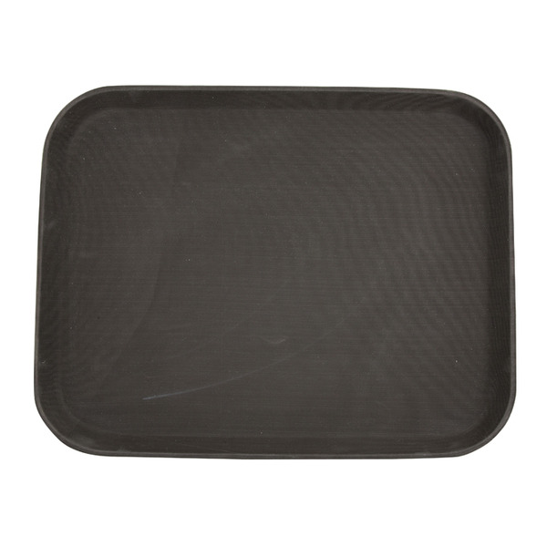 Winco - Easy-Hold Rubber-Lined Tray, 14x18?, Rectangular, Brown