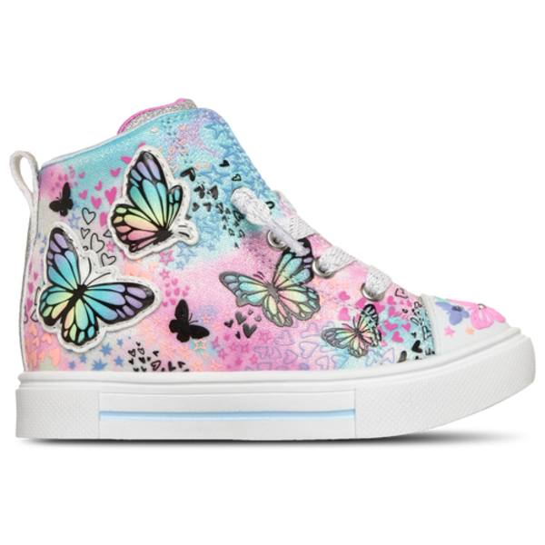 Skechers Girls' Butterfly Twist Off Lace High Top Sneaker, Toddler Size 10 - White/Multi