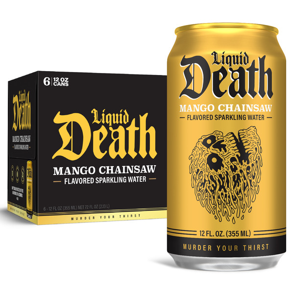 Liquid Death Soda-Flavored Sparkling Water, Mango Chainsaw Same-Day Delivery or Pickup | Macey's Liquid Death Soda-Flavored Sparkling Water, Mango Chainsaw Same-Day Delivery or Pickup | Macey's