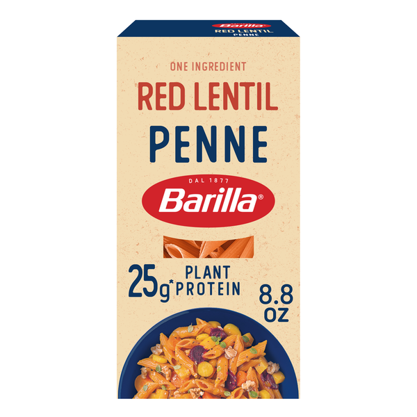 Barilla Red Lentil Penne Pasta - Vegan, Gluten Free, Non GMO