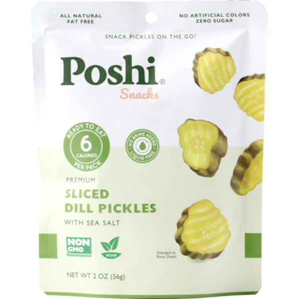 Poshi Veggie Snacks Sliced Dill Pickles With Sea Salt