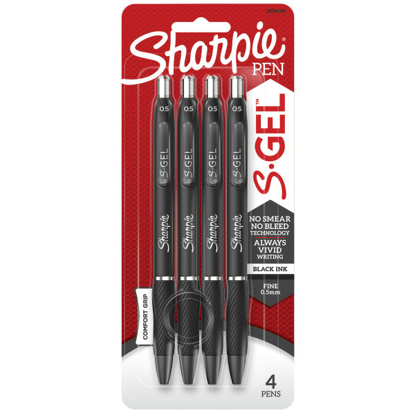 Sharpie Black Ink Fine Point S-Gel Retractable Gel Pens