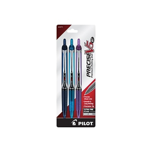 Pilot Assorted Ink Extra Fine Point Precise V5 RT Retractable Rollerball Pen