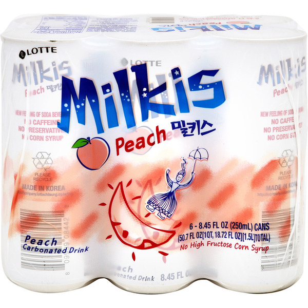 Lotte Cream Soda, Peach Flavor, Milkis