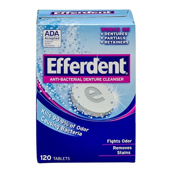 efferdent anti bacterial denture cleanser tablets 120 ct from cvs