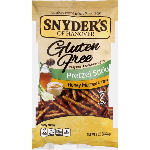 Snyders Pretzel Sticks, Gluten Free, Honey Mustard & Onion (8 oz) from