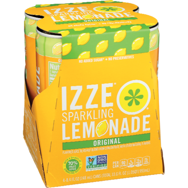 IZZE Original Sparkling Lemonade 4 Pack Cans Same-Day Delivery or