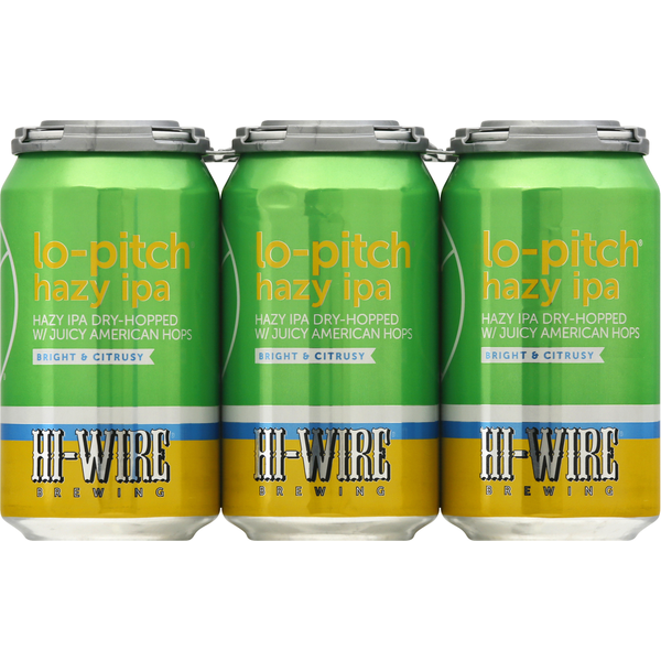 Hi-Wire Brewing Beer, Lo-Pitch Hazy IPA, Bright & Citrusy Same-Day