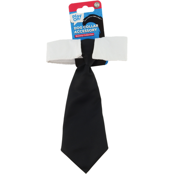 Play On Dog Neck Tie, One Size - Black & White