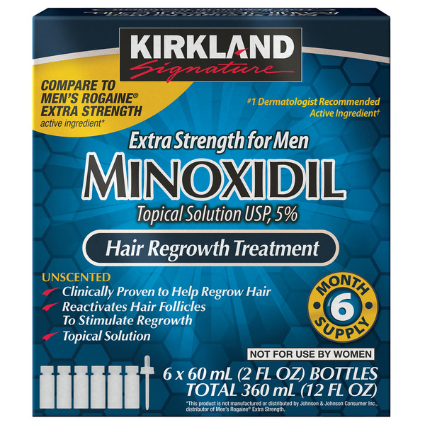 Costco Kirkland Signature Mens 5 Minoxidil, 6 ct SameDay Delivery or