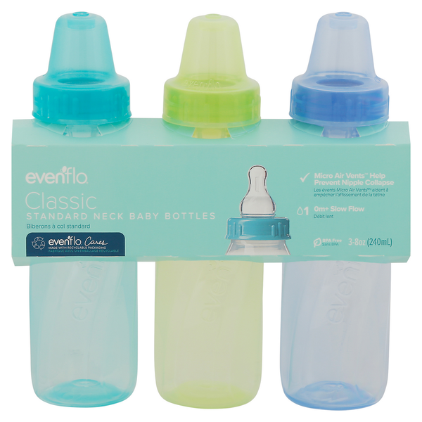 Evenflo Baby Bottles, Standard Neck, Classic, Ounce Same-Day