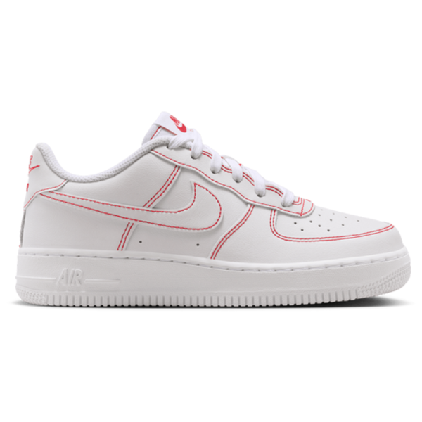Nike Kids' Grade School Air Force 1 Shoes, Size 4, Medium/B - White & University Red
