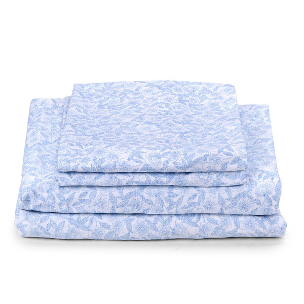 LAURA ASHLEY 300 Thread Count Printed Pattern Sheet Set - Blue