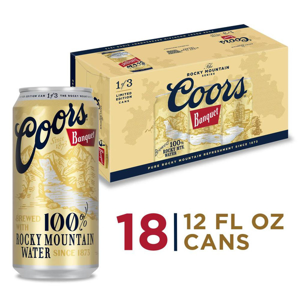 Coors Banquet Lager Beer, 5% ABV, 18-pack, 12-oz beer cans Same