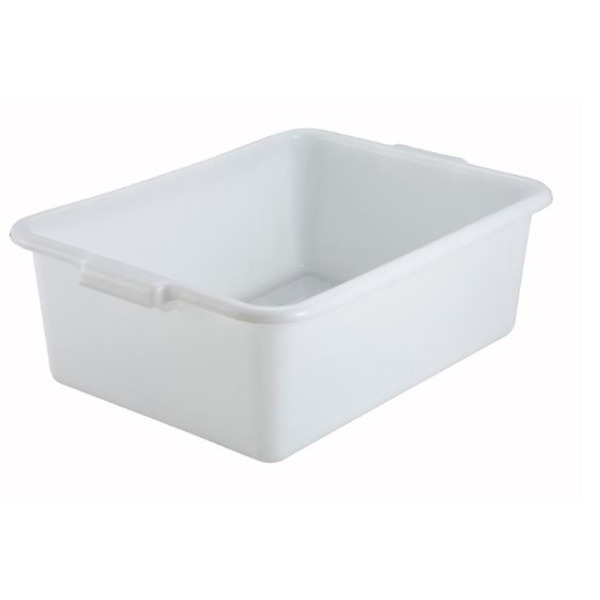 Winco - Standard Weight Polypropylene Dish Box, 7" Depth - White, 21.5" x 15.25" x 7" - 1 Ct.