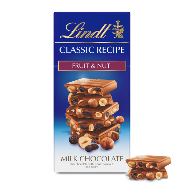 Lindt Classic Recipe Fruit and Nut Whole Hazelnut Milk Chocolate