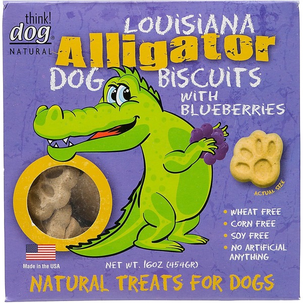 Think! Dog Louisiana Alligator Dog Biscuits With Blueberries (16 oz