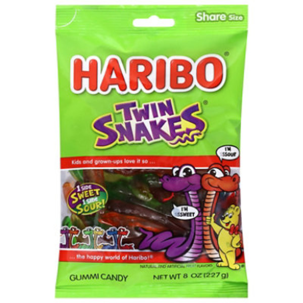 HARIBO Twin Snakes Sweet & Sour Gummi Candy Share Size