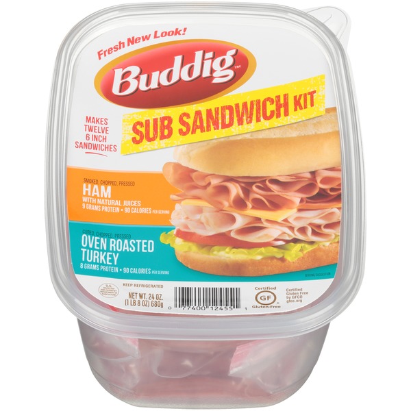 Buddig Ham & Oven Roasted Turkey Sub Sandwich Kit (24 oz) Instacart