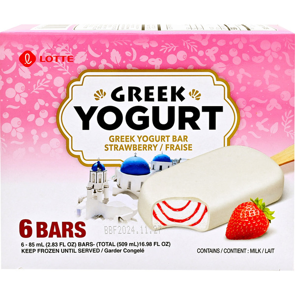 Lotte Foods Strawberry Greek Yogurt Bar