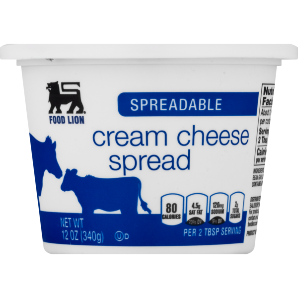 Food Lion Spread, Spreadable, Cream Cheese, Cup/Tub (12 oz) Instacart