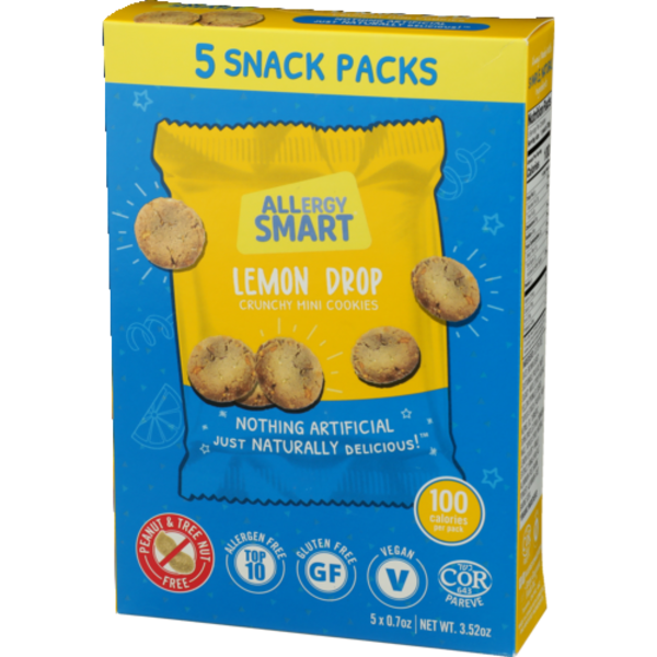Allergy Smart Lemon Drop Crunchy Mini Cookies 5 Pack