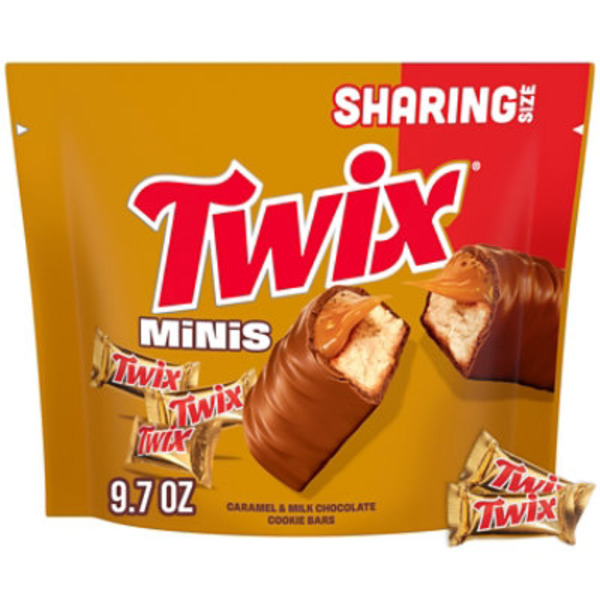 TWIX Minis Caramel and Milk Chocolate Candy Bars Sharing Size Resealable