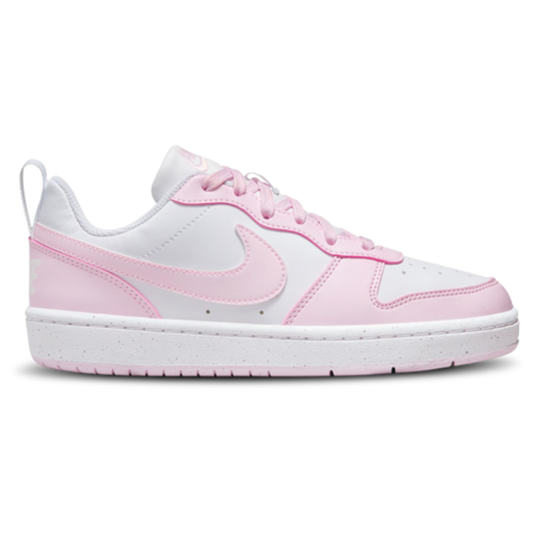 Nike Kids' Grade School Court Borough Low Recraft Shoes - White & Pink Foam