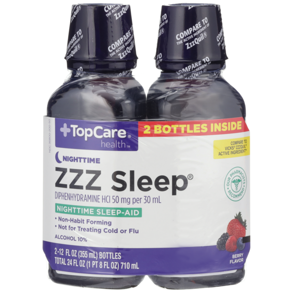 Top Care Zzz Sleep, Diphenhydramine Hcl 50 Mg Per 30 Ml Nighttime Sleep