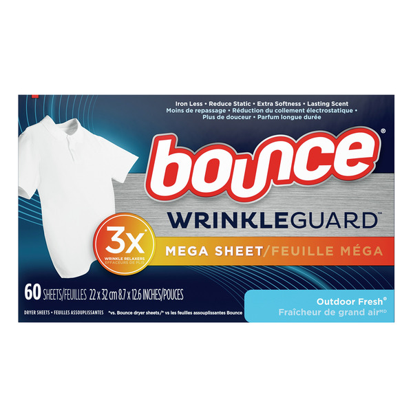 ALDI Bounce WrinkleGuard Mega Dryer Sheets, Outdoor Fresh Scent Same