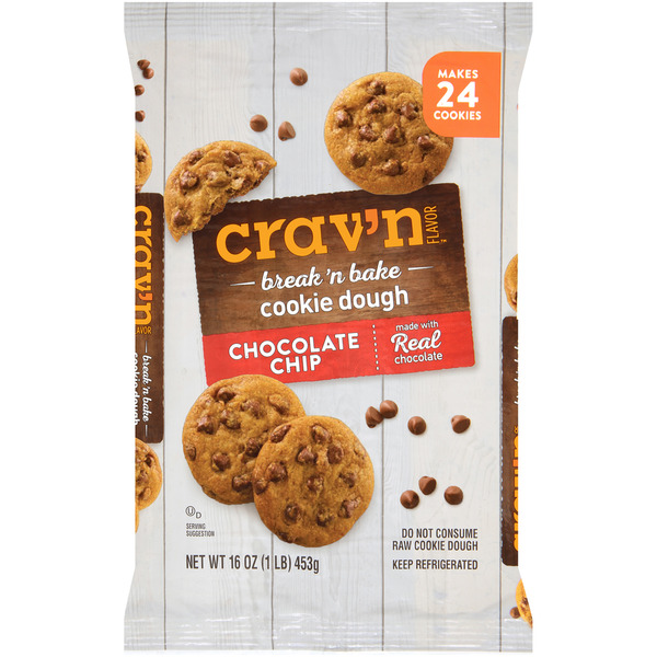 Crav'n Flavor Cookie Dough, Chocolate Chip, Break 'N Bake Same-Day