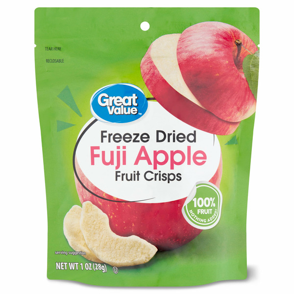Walmart Great Value Fuji Apple Freeze Dried Fruit Crisps Same-Day ...