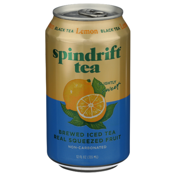 Spindrift Lemon Black Brewed Iced Tea Real Squeezed Fruit