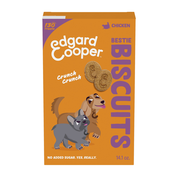 Edgard & Cooper Bestie Biscuits, Crunchy Biscuit Treats for Dogs, Chicken Recipe, Box