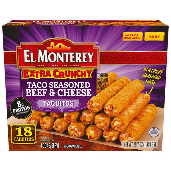 El Monterey Extra Crunchy Taco Seasoned Beef & Cheese Taquitos (1.3 lb