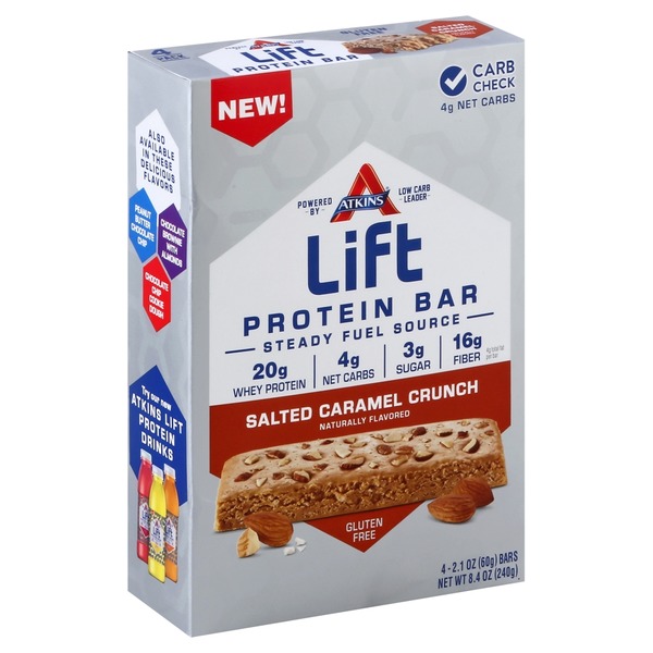 Atkins Lift Salted Caramel Crunch Protein Bar (2.1 oz) Instacart