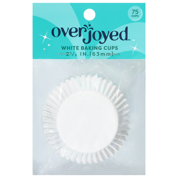 Overjoyed Baking Cups, White. 2.5 Inch