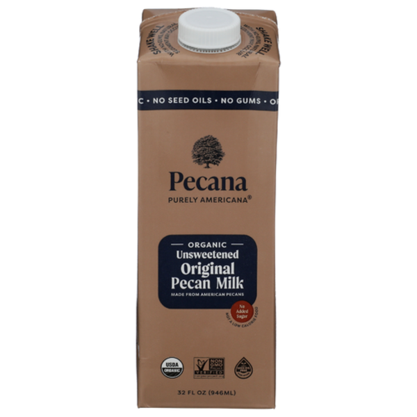 Pecana Purely American Pecan Milk Organic Unsweetened Original Pecan Milk
