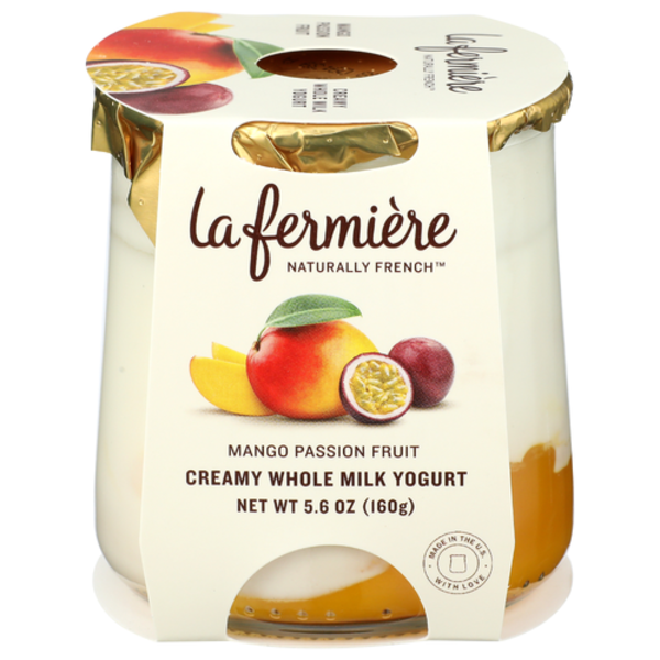 La Fermiere Naturally French Mango Passion Fruit Creamy Whole Milk Yogurt