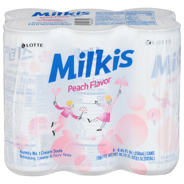 Lotte Cream Soda, Peach Flavor, Milkis Same-Day Delivery | HMart