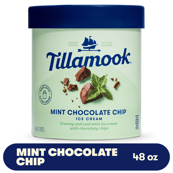 Tillamook Mint Chocolate Chip Ice Cream, 48fl-oz