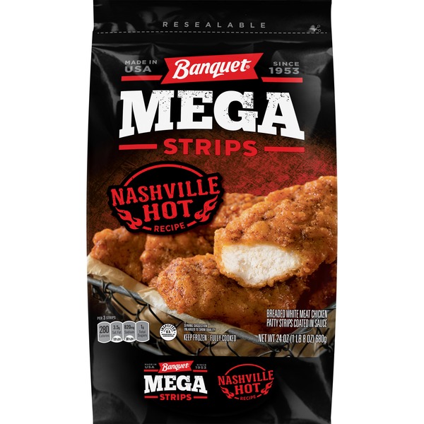 Banquet Mega Strips Nashville Hot Recipe 24 Oz Delivery Or Pickup Near Me Instacart