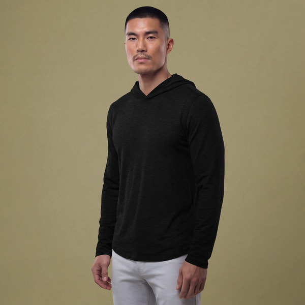 VRST Men's Essential Slub Hoodie, L - Pure Black