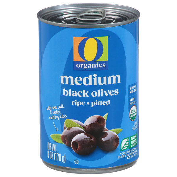 O Organics Black Olives, Medium, Ripe, Pitted
