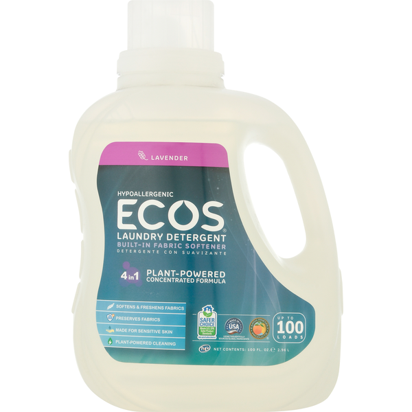 Ecos Laundry Detergent, 4 in 1, Lavender (100 oz) from Sprouts Farmers
