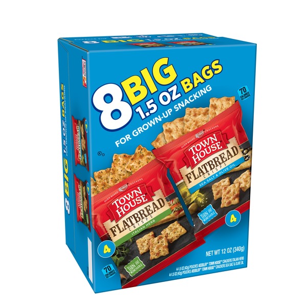 Keebler Town House Flatbread Crisps Crackers Variety Pack (12 oz