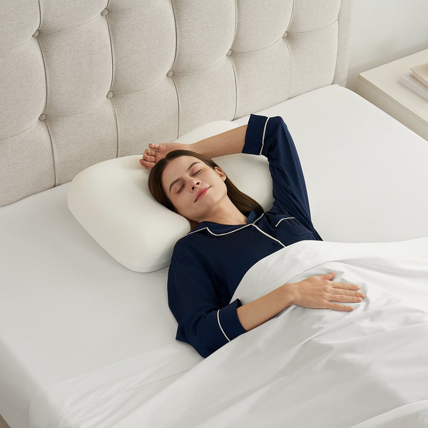 Sleep Renew Bed Pillow, 24 x 15 x 5.5 in - Blue/Navy