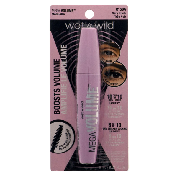 Wet ‘n Wild Mega Wear Enhance And Define Mascara – C136 Very Black, Mit Panthenol, Für Gesunde Wimpern