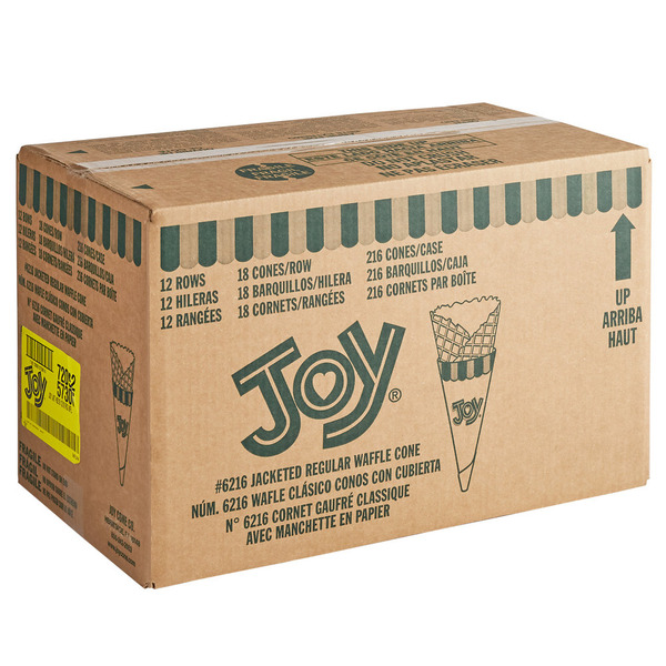 Joy - Regular Waffle Cone, Jacketed - 216 Ct
